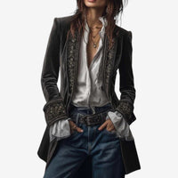 Frieda | Damen Anspruchsvoller Reißverschluss Blazer - Dunkelgrau