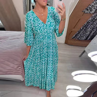 Frieda | Damen Sommerkleid V-Ausschnitt Luftig Leicht - Hellblau