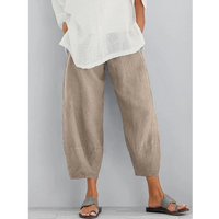 Galina | Damen Haremshose Weite Pumphose Elastischer Bund - Khaki