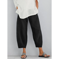 Galina | Damen Haremshose Weite Pumphose Elastischer Bund - Schwarz