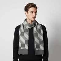 Gemusterter Strickschal für Herren - Grau 3