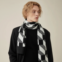Gemusterter Strickschal für Herren - Schwarz 5