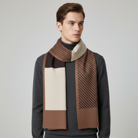 Gemusterter Strickschal für Herren - Khaki 1