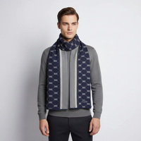 Gemusterter Strickschal für Herren - Blau 1