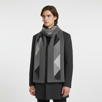 Gemusterter Strickschal für Herren - Grau 2