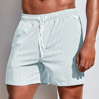 Gestreifte Badeshorts mit Kordelzug für Herren - Hellgrün