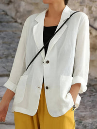 Greta | Damen Business Blazer mit Knöpfen - Weiß