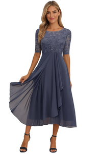 Greta | Fließendes A-Linien Midikleid - Lila