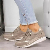 Greta | Orthopädische Sneaker mit Reißverschluss - Beige