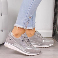Greta | Orthopädische Sneaker mit Reißverschluss - Silber
