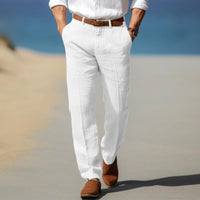 HERRLICHE PREMIUM-LINENHOSE (MIT GÜRTELSCHLAUFEN) - Weiß