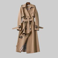 Helga | Langer Trenchcoat mit Gürtel - Beige