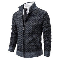 Hendrik | Herren stilvolle Strickjacke mit Zipper - Dunkelgrau