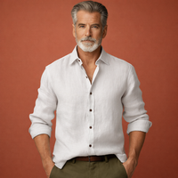 Harry | Herren Leinen Relaxed Fit Hemd - Weiß