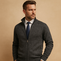 Frank | Herren Strick Reissverschluss Pullover - Grau