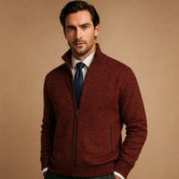 Frank | Herren Strick Reissverschluss Pullover - Rot