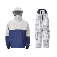 Herren-Anorak-Jacke und Cargo-Hosen-Set - Grau