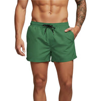 Herren Badeshorts mit elastischem Bund und Kordelzug - Grün