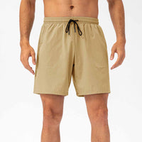 Herren Badeshorts mit elastischem Bund und Kordelzug - Khaki