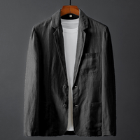 Herren-Blazer mit aufgesetzten Taschen - Schwarz