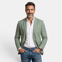 Herren-Blazer mit drei Knöpfen und fallendem Revers - Grün