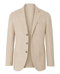 Herren-Blazer mit drei Knöpfen und fallendem Revers - Beige