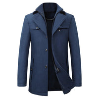 Herren-Cabanjacke in mittellanger Passform mit Reißverschluss-Innenteil - Marineblau