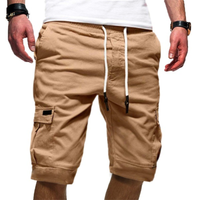 Herren Cargoshorts mit elastischem Bund und Kordelzug - Beige
