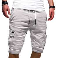 Herren Cargoshorts mit elastischem Bund und Kordelzug - Weiß