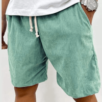 Herren Cord-Shorts mit Kordelzug - Blaugrün