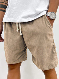 Herren Cord-Shorts mit Kordelzug - Beige
