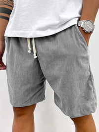 Herren Cord-Shorts mit Kordelzug - Grau