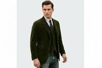 Herren Cordblazer- und Westen-Set - Dunkelgrün