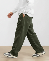 Herren Cordhose mit Elastischem Bund und Geradem Bein - Grün