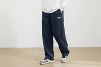 Herren Cordhose mit Elastischem Bund und Geradem Bein - Marineblau