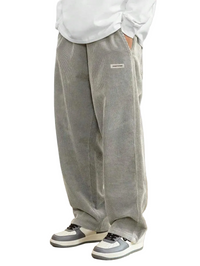 Herren Cordhose mit Elastischem Bund und Geradem Bein - Hellgrau