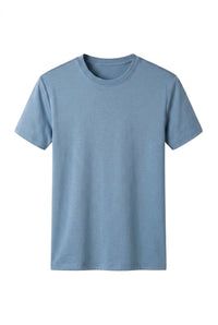 Herren Einfarbiges Kurzarmshirt mit Rundhalsausschnitt - Hellblau