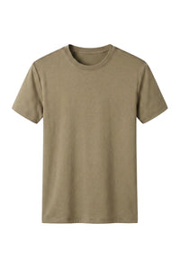 Herren Einfarbiges Kurzarmshirt mit Rundhalsausschnitt - Beige