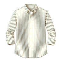 Herren Hemd mit Button-Down-Kragen, langen Ärmeln und Streifenmuster - Gelb