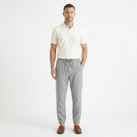 Herren Hose mit elastischem Bund und Kordelzug - Grau