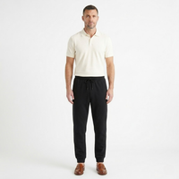 Herren Hose mit elastischem Bund und Kordelzug - Schwarz