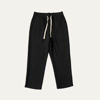 Herren Hose mit elastischem Bund und Kordelzug sowie geradem Bein - Schwarz