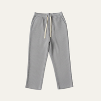 Herren Hose mit elastischem Bund und Kordelzug sowie geradem Bein - Grau