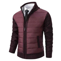 Herren Hybrid-Strickjacke mit Wattierung - Rot