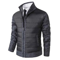 Herren Hybrid-Strickjacke mit Wattierung - Dunkelgrau