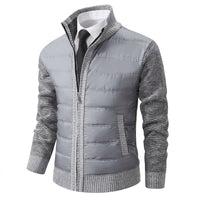 Herren Hybrid-Strickjacke mit Wattierung - Grau