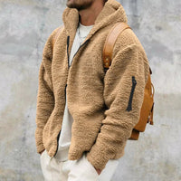 Herren Jacke mit Kapuze, Reißverschluss vorne und langen Ärmeln - Camel