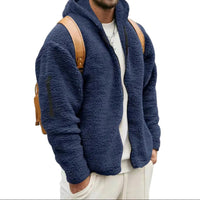 Herren Jacke mit Kapuze, Reißverschluss vorne und langen Ärmeln - Marineblau