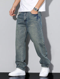Herren Jeans mit lockerer Passform - Hellgrau