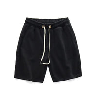 Herren Jersey-Shorts mit Kordelzug und elastischem Bund - Schwarz